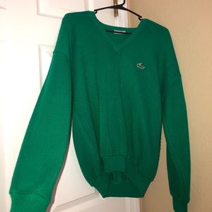 Green Lacoste knit sweater